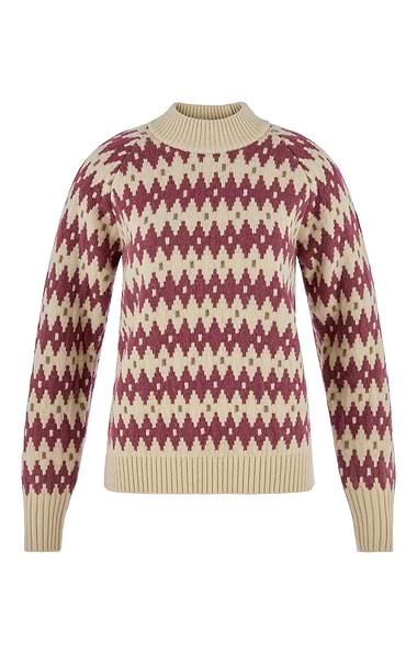 Ladies Fjallraven Ovik Patterned Jacquard Knit Sweater