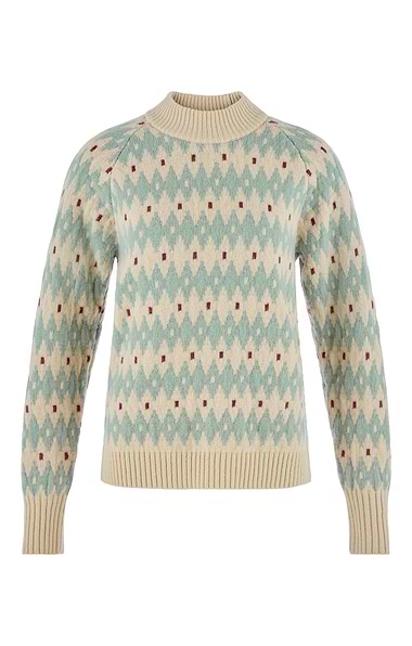Ladies Fjallraven Ovik Patterned Jacquard Knit Sweater