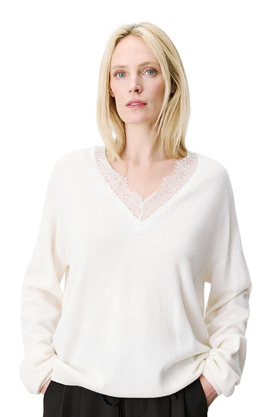 Ladies Grace & Mila Augustin Lace Detail Knit Sweater