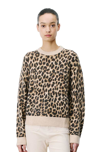 Ladies Grace & Mila Alexiel Leopard Knit Jumper