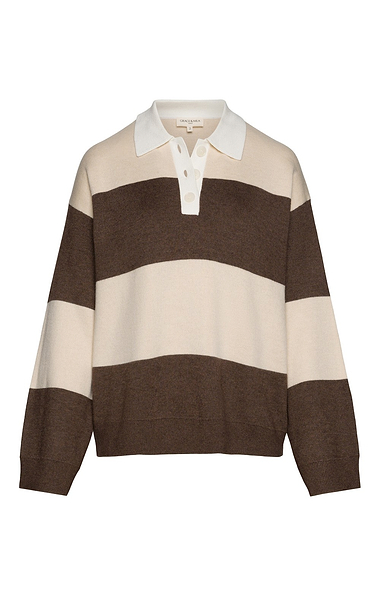 Ladies Grace & Mila Astre Stripe Knit Rugby Shirt