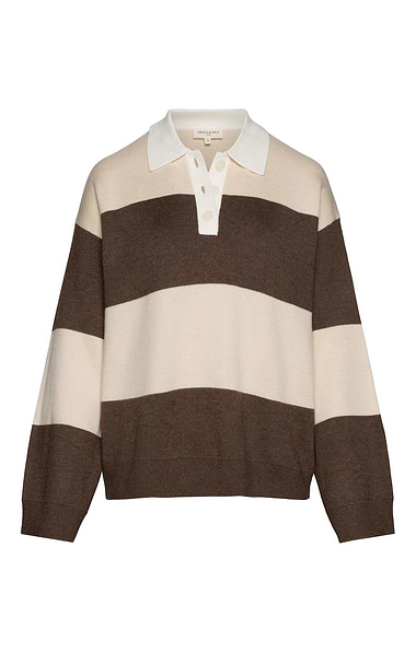 Ladies Grace & Mila Astre Stripe Knit Rugby Shirt