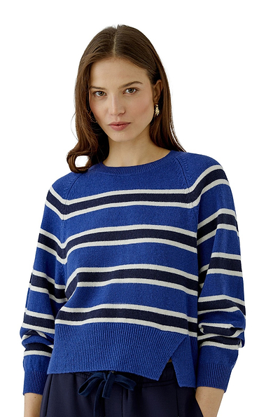 Ladies Oui Knit Stripe Jumper