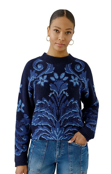 Ladies Oui Paisley Knit Jumper