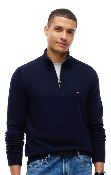 Men's Tommy Hilfiger Lambswool Zip Mock Sweater