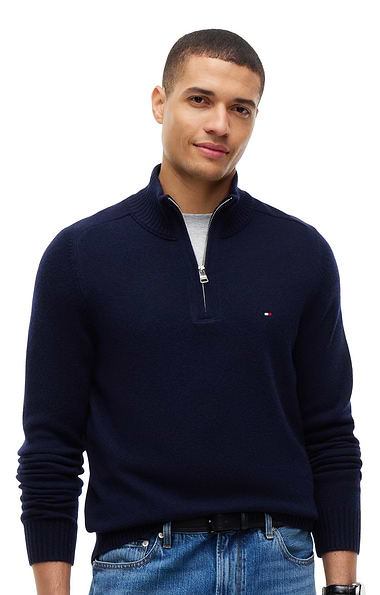Men's Tommy Hilfiger Lambswool Zip Mock Sweater
