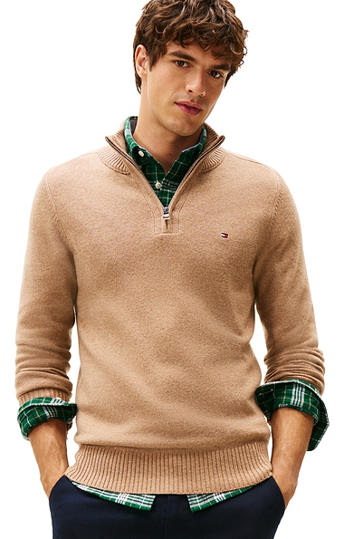 Men's Tommy Hilfiger Lambswool Zip Mock Sweater