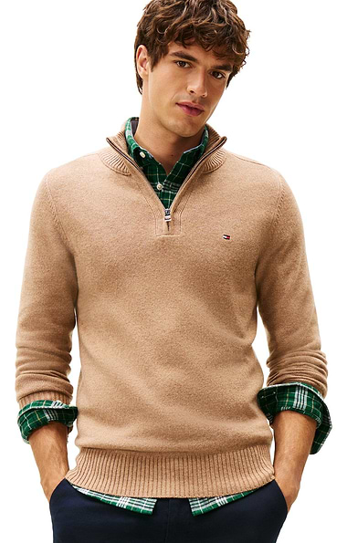 Men's Tommy Hilfiger Lambswool Zip Mock Sweater