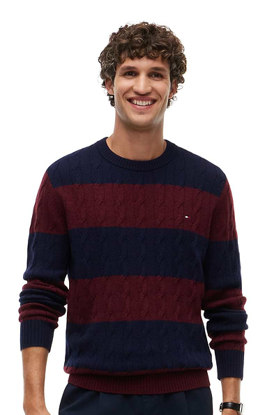 Men's Tommy Hilfiger Lambswool Cable Knit Sweater