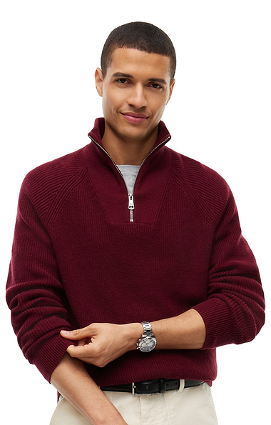 Men's Tommy Hilfiger Fisherman Rib Half Zip Sweater