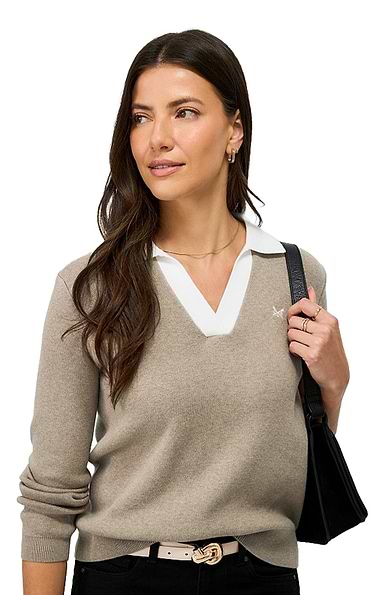 Ladies Crew Clothing Warm Handle Rugby Jumper