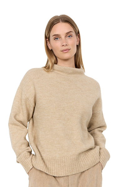 Ladies Fine Knit Funnel Neck Jumper