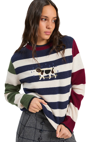 Ladies Vilagallo Lambswool Dog Embroidered Knit Jumper