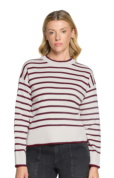 Ladies Betty & Co Stripe Knit Crew Neck