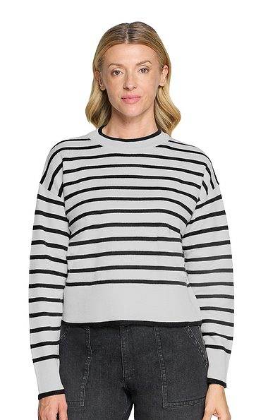 Ladies Betty & Co Stripe Knit Crew Neck