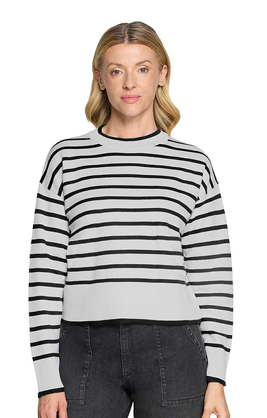 Ladies Betty & Co Stripe Knit Crew Neck
