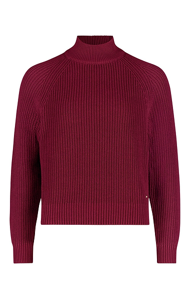 Ladies Betty & Co Cotton Rib Funnel Neck Jumper