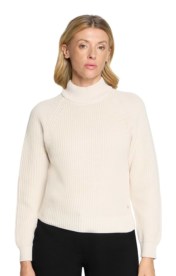 Ladies Betty & Co Cotton Rib Funnel Neck Jumper