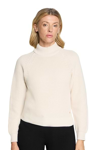 Ladies Betty & Co Cotton Rib Funnel Neck Jumper