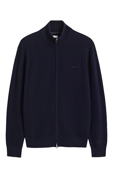 Men's Gant Herringbone Textured Zip Cardigan