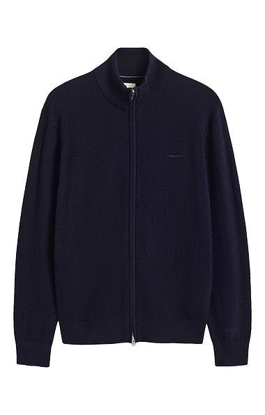 Men's Gant Herringbone Textured Zip Cardigan