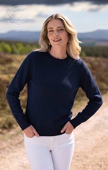 Ladies Bruar Scottish Cashmere Crew Neck