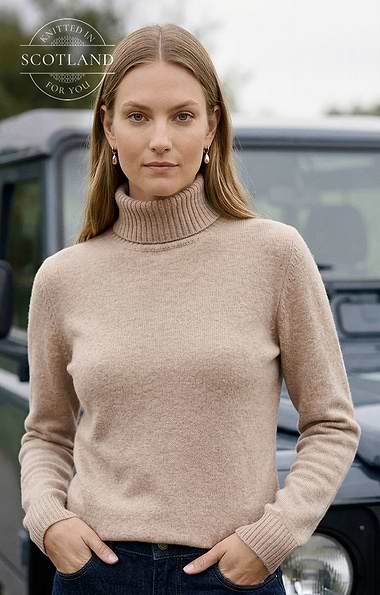Ladies Bruar Scottish Cashmere Roll Neck