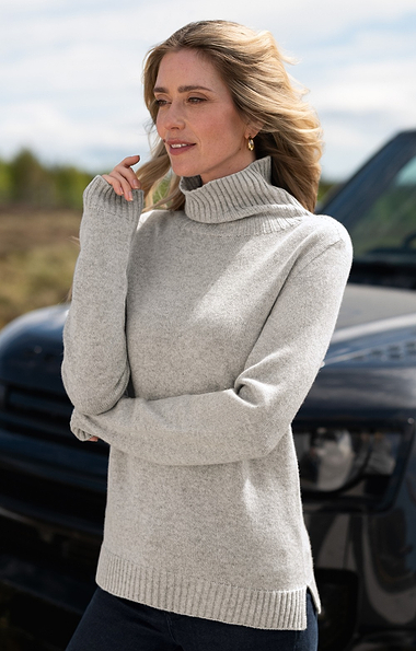 Ladies House of Bruar Cashmere Roll Neck Jumper