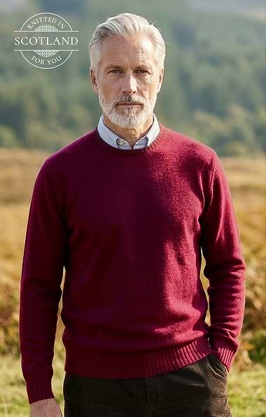 Men's Bruar Scottish Cashmere Crew Neck