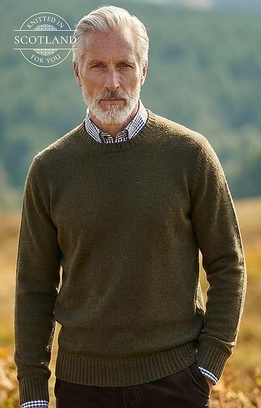 Men's Bruar Scottish Cashmere Crew Neck