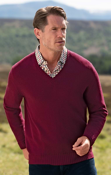 Men’s House of Bruar Cashmere V-Neck Jumper