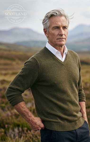 Men's Bruar Scottish Cashmere V-Neck