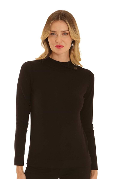 Ladies Pomodoro Button Detail Knit Jumper