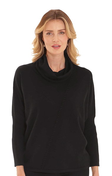 Ladies Pomodoro Cowl Neck Whipstitch Jumper