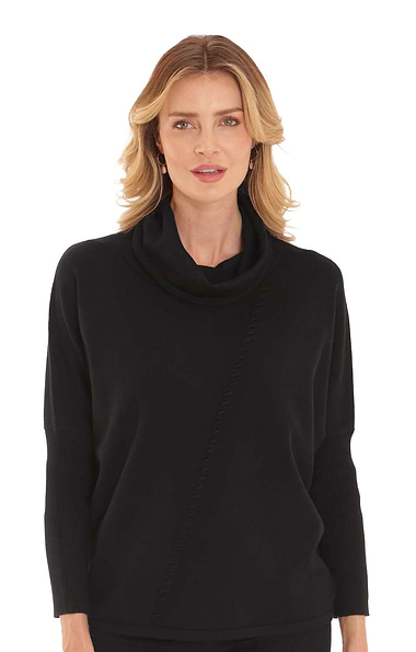 Ladies Pomodoro Cowl Neck Whipstitch Jumper