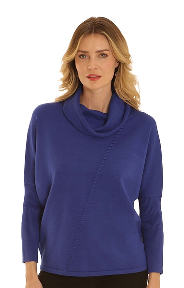 Ladies Pomodoro Cowl Neck Whipstitch Jumper