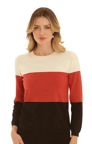 Ladies Pomodoro Bold Stripe Knit Jumper