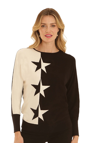 Ladies Pomodoro Positive Negative Star Jumper