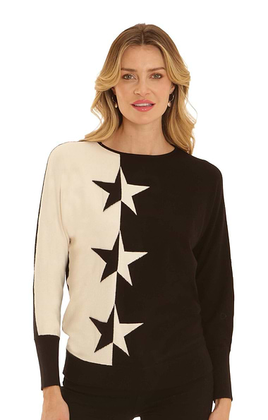 Ladies Pomodoro Positive Negative Star Jumper