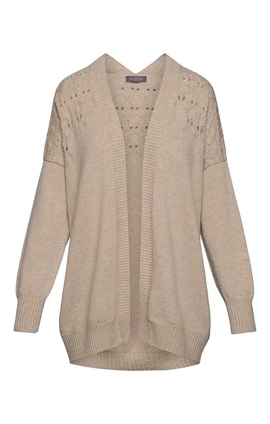 Ladies Hawico Pointelle Cashmere Cardigan