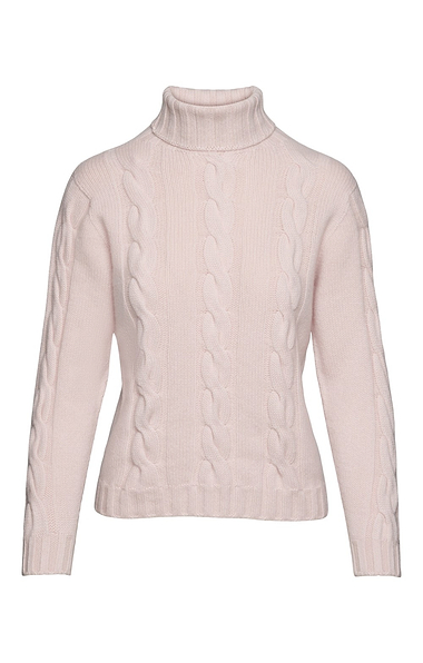 Ladies Hawico Cashmere Cable Roll Neck Jumper