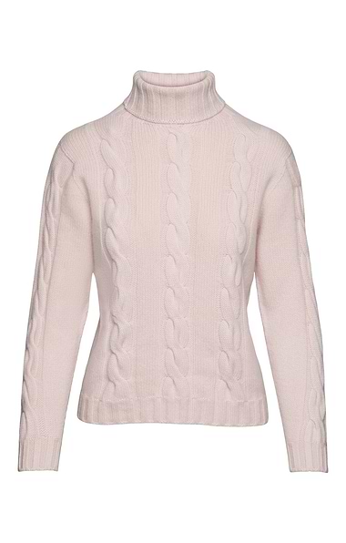 Ladies Hawico Cashmere Cable Roll Neck Jumper