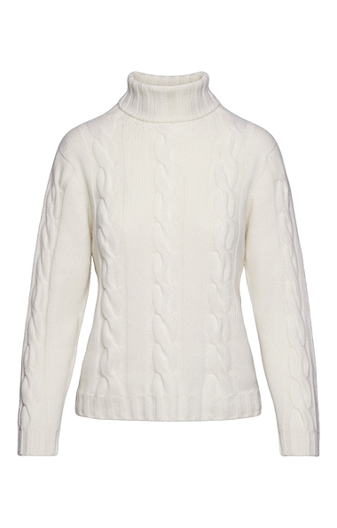 Ladies Hawico Cashmere Cable Roll Neck Jumper