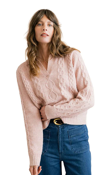 Ladies Lily & Me Studio Cable Knit Jumper