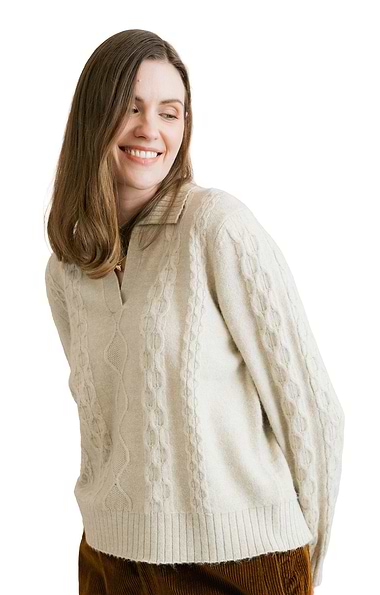 Ladies Lily & Me Studio Cable Knit Jumper