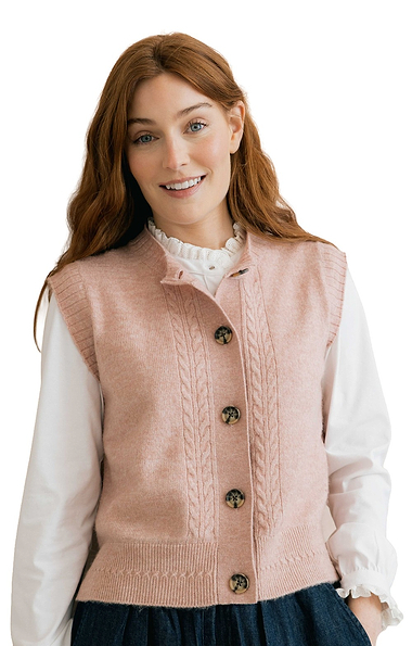 Ladies Lily & Me Stencil Cable Knit Vest