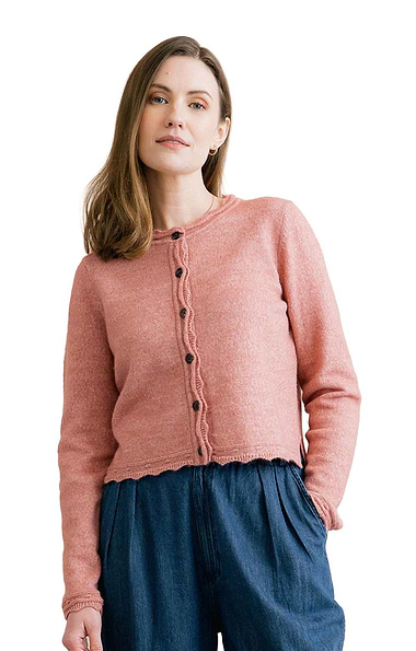 Ladies Lily & Me Elodie Scallop Knit Cardigan
