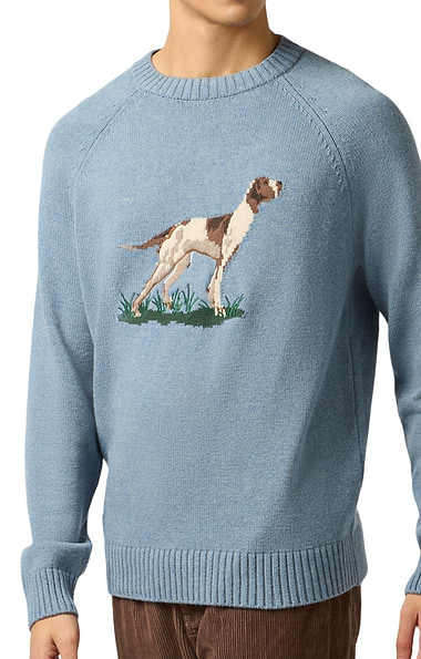 Men's Joules Intarsia Dog Knitted Crew Neck Jumper