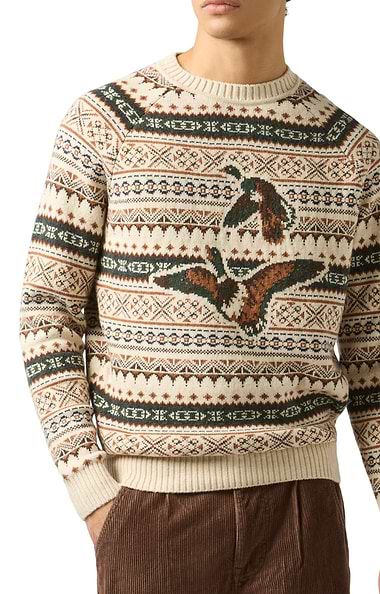 Men's Joules Duck Intarsia Knit Crew Neck Jumper