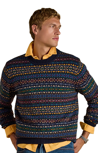 Men's Joules Fairisle Crew Neck Jumper
